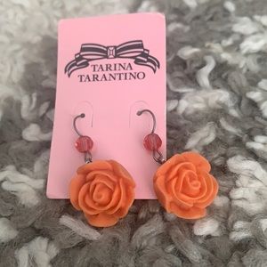 Orange Tarina Tarantino Rose Floral Earrings
